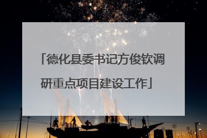 德化县委书记方俊钦调研重点项目建设工作