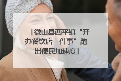 微山县西平镇“开办餐饮店一件事”跑出便民加速度