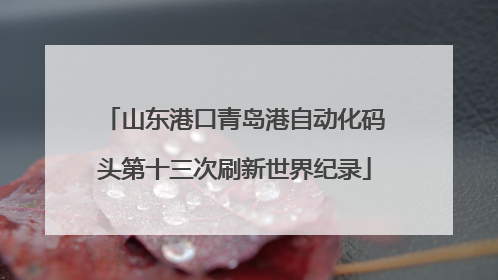 山东港口青岛港自动化码头第十三次刷新世界纪录
