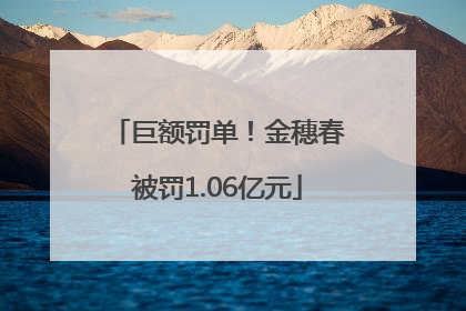 巨额罚单！金穗春被罚1.06亿元