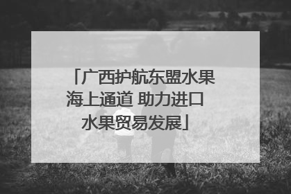 广西护航东盟水果海上通道 助力进口水果贸易发展