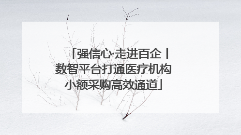 强信心·走进百企丨数智平台打通医疗机构小额采购高效通道
