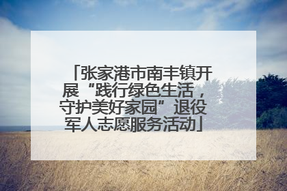 张家港市南丰镇开展“践行绿色生活，守护美好家园”退役军人志愿服务活动
