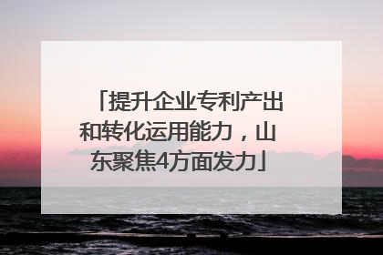 提升企业专利产出和转化运用能力，山东聚焦4方面发力
