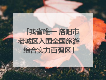 我省唯一 洛阳市老城区入围全国旅游综合实力百强区