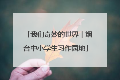我们奇妙的世界｜烟台中小学生习作园地