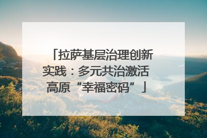 拉萨基层治理创新实践：多元共治激活高原“幸福密码”
