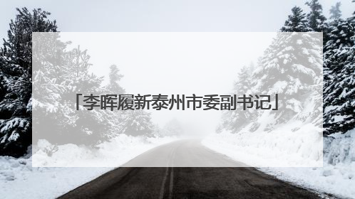 李晖履新泰州市委副书记