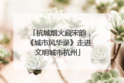 杭城烟火藏宋韵，《城市风华录》走进文明城市杭州