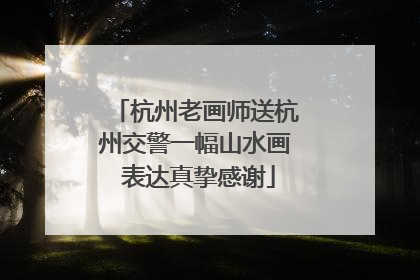 杭州老画师送杭州交警一幅山水画 表达真挚感谢