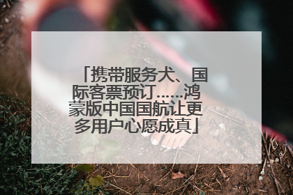 携带服务犬、国际客票预订……鸿蒙版中国国航让更多用户心愿成真