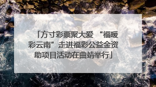 方寸彩票聚大爱 “福暖彩云南”走进福彩公益金资助项目活动在曲靖举行