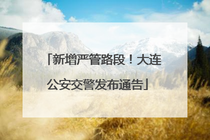 新增严管路段！大连公安交警发布通告