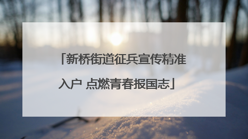 新桥街道征兵宣传精准入户 点燃青春报国志