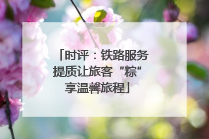 时评：铁路服务提质让旅客“粽”享温馨旅程
