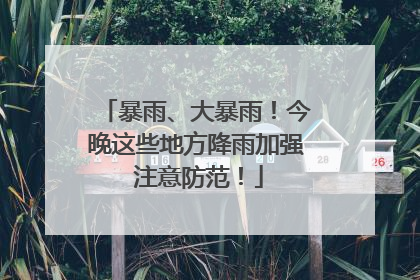 暴雨、大暴雨！今晚这些地方降雨加强 注意防范！