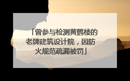 曾参与检测黄鹤楼的老牌建筑设计院，因防火规范疏漏被罚
