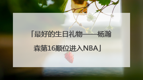 最好的生日礼物——杨瀚森第16顺位进入NBA