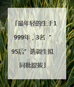 最年轻的生于1999年，3名“95后”选调生拟同批提拔