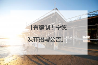 有编制！宁德发布招聘公告