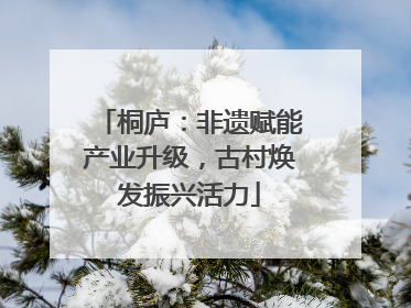 桐庐：非遗赋能产业升级，古村焕发振兴活力