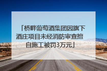 桥畔葡萄酒集团因旗下酒庄项目未经消防审查擅自施工被罚3万元