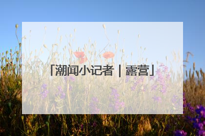 潮闻小记者｜露营