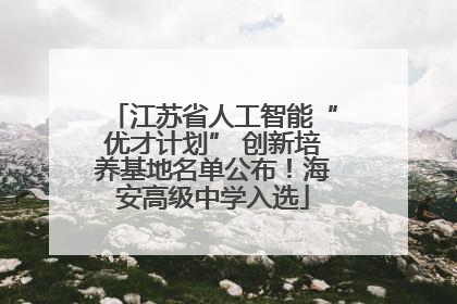 江苏省人工智能“优才计划” 创新培养基地名单公布！海安高级中学入选