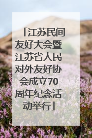 江苏民间友好大会暨江苏省人民对外友好协会成立70周年纪念活动举行