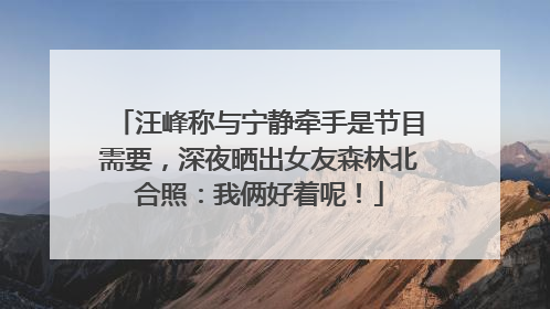 汪峰称与宁静牵手是节目需要，深夜晒出女友森林北合照：我俩好着呢！