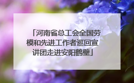 河南省总工会全国劳模和先进工作者巡回宣讲团走进安阳鹤壁
