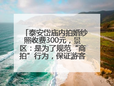 泰安岱庙内拍婚纱照收费300元，景区：是为了规范“商拍”行为，保证游客体验，收取费用全部上交国库