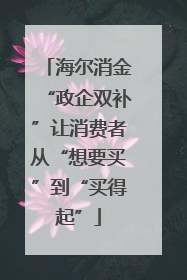 海尔消金“政企双补”让消费者从“想要买”到“买得起”