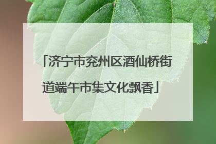 济宁市兖州区酒仙桥街道端午市集文化飘香