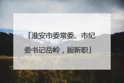 淮安市委常委、市纪委书记岳岭，履新职