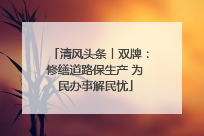 清风头条丨双牌：修缮道路保生产 为民办事解民忧