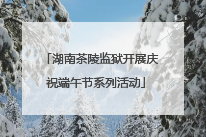 湖南茶陵监狱开展庆祝端午节系列活动