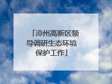漳州高新区领导调研生态环境保护工作
