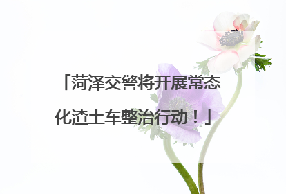 菏泽交警将开展常态化渣土车整治行动！