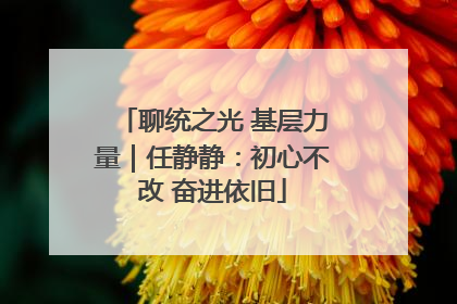 聊统之光 基层力量｜任静静：初心不改 奋进依旧