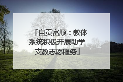 自贡富顺：教体系统积极开展助学支教志愿服务
