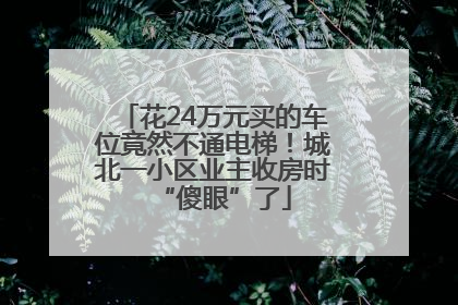 花24万元买的车位竟然不通电梯！城北一小区业主收房时“傻眼”了