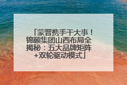 蒙晋携手干大事！锦颐集团山西布局全揭秘：五大品牌矩阵+双轮驱动模式