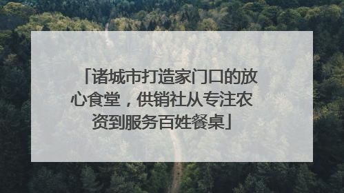 诸城市打造家门口的放心食堂，供销社从专注农资到服务百姓餐桌