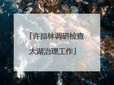 许昆林调研检查太湖治理工作