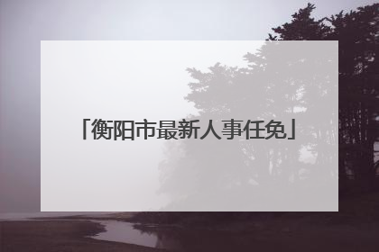 衡阳市最新人事任免