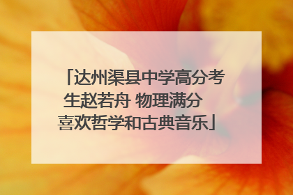 达州渠县中学高分考生赵若舟 物理满分 喜欢哲学和古典音乐