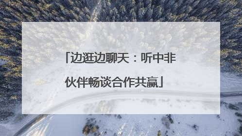边逛边聊天：听中非伙伴畅谈合作共赢