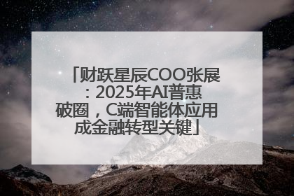 财跃星辰COO张展：2025年AI普惠破圈，C端智能体应用成金融转型关键