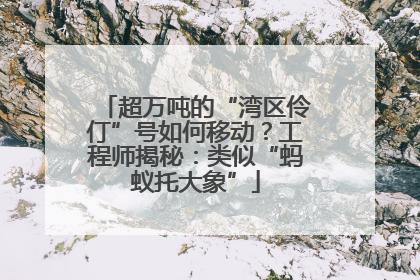 超万吨的“湾区伶仃”号如何移动？工程师揭秘：类似“蚂蚁托大象”